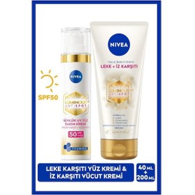 Resim NIVEA Luminous630 Leke Karşıtı Gündüz Yüz Bakım Kremi 40 ML + Leke İz Karşıtı Nemlendirici Vücut Bakım Kremi 200 ML 