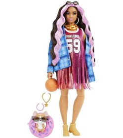 Resim Barbie Extra Ekose Ceketli Bebek 