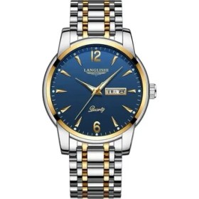 Resim Hanyang 616-MAVI Altın Poedagar Üst Marka Lüks Erkek Saatler Aydınlık Su Geçirmez Paslanmaz Çelik Izle Erkekler Tarih Takvim Iş Kuvars Kol Saati (Yurt Dışından) 