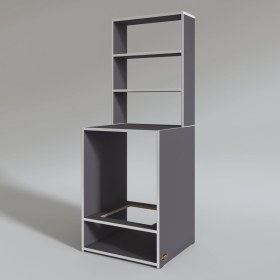 Resim Kenzlife ankastre fırın dolabı canfeza gri 165*60*56 mutfak raflı 