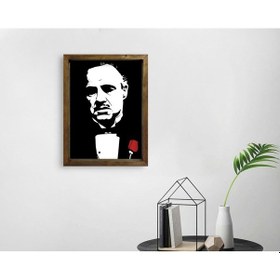 Resim Bk Home Godfather Baba Tasarımlı Doğal Masif Ahşap Çerçeveli Tabl (551061750) 