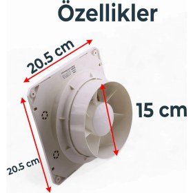 Resim Banyo Wc Aspiratör Süper Sessiz 150 mm Tuvalet Havalandırma Fanı Duvar Tipi Aspiratör Mutfak Hava 