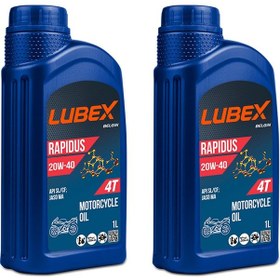 Resim Lubex Rapidus 20W-40 1 L 4 Zamanlı Motosiklet Yağı (2 Adet) 