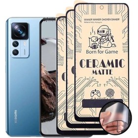Resim M.TK Moveteck Xiaomi MI12T ve MI12T Pro Ekran Koruyucu Cam Mat Seramik Esnek Nano Kırılmaz Tam Kaplar 