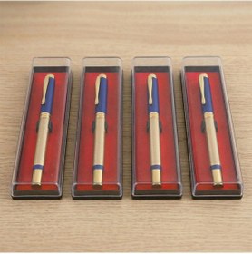 Resim Bk Kurumsal Promosyon 1101 Metal Mavi Roller Kalem 10 Adet Lazer Baskılı Logolu Şık Ofis Kalemi 
