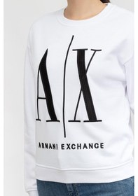 Resim Armani Exchange Armani Logo Baskılı Kadın Sweat Beyaz 