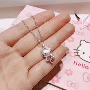 Resim Sanrio Hello Kitty Paslanmaz Çelik Kalp Kolye - Şık Tasarım, Günlük Kullanım ve Partiler İçin İdeal, Mükemmel Hediye Aksesuarı 