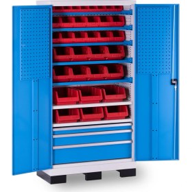 Resim Star Çelik Endüstriyel Malzeme Dolabı-3 çekmeceli-6 raflı-Metal Kapaklı-Takım Asma Panolu 