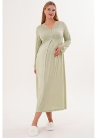 Resim Mecit Pijama Mecit 6305 Yeşil Hamile Lohusa Gecelik 