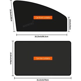 Resim Xuweiwei Araba Pencere Perdesi Güneşlik - Siyah Ön Perde 2 Adet + Arka Perde 2 Adet Uv Koruma Ve Gizlilik Kolay Kurulum Yıkanabilir 