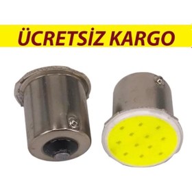 Resim Ba15S 1156 12 Cob Led Sinyal.Stop.Geri Vites Led'İ 2 Adet 