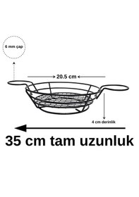 Resim Tekmarked Metal Sosluklu Hamburger Ve Patates Kızartması Sunum Sepeti Siyah 