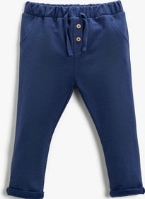 Resim Koton Basic Düğme Detaylı Eşofman Altı Beli Lastikli Lacivert 