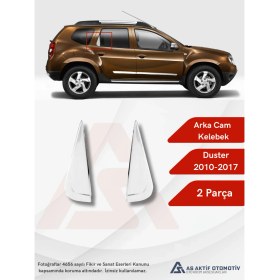 Resim Aktif Oto Krom Dacia Duster Suv Arka Cam Kelebek Yeri 2 Parça 2010-2017 Krom Paslanmaz Çelik 