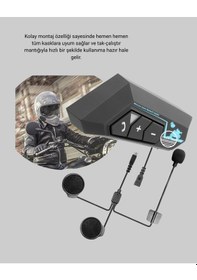 Resim Motosiklet Kask Kulaklığı Bluetooth 5.0 Gürültü Önleme Hızlı Bağlantı 