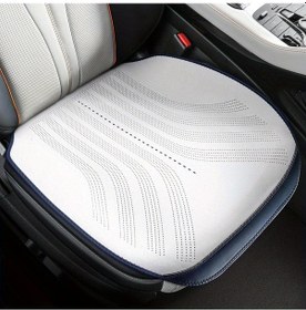 Resim Honeybeeshop Premium Yeni Enerji Araç Koltuk Yastığı Beyaz 1pc Tesla Model 3 Y İçin Kaymaz Kumaş Ergonomik Dolgu Araç İç Mekan Aksesuarı 