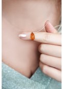 Resim Turuncu Swarovski Taşlı Gümüş Hayalet Kolye 