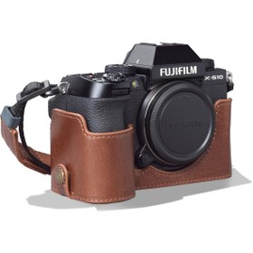Resim MegaGear Fujifilm X-s10 Tek Dip Hakiki Deri Fotoğraf Makinesi Kılıfı 