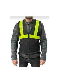Resim Venom Motosiklet Yelek Reflektörlü Neon Çizgili Motorcu Reflektif Yeleği 