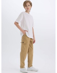 Resim DeFacto Erkek Çocuk Loose Fit Standart Paça Gabardin Pantolon D3406A825SPBG739 