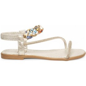 Resim Kadın Taşlı Günlük Sandalet 105 Sultan Gümüş 