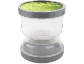 Resim Hepta Collection Hobby Life Kum Saati Tasarımlı Süzgeçli Saklama Kabı – Zeytin, Turşu, Mısır Için Akıllı Tasarım (Gri 