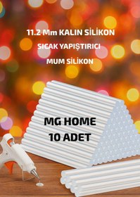 Resim Genel Markalar 10 Adet Kalın Mum Silikon 11 Mm X 30 Cm Sıcak Silikon 