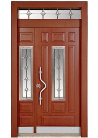 Resim Tezwood Tez-0139 Kızıl-kabartmalı Model Bina Giriş Kapısı 