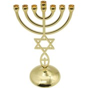Resim Suntek Yahudi Şamdan Metal Mumluk 7 Şube Antika Tasarlanmış 