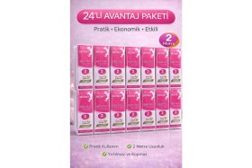 Resim isiltikidsmoda Biowet Ağda Bezi 2 Metre Spatula Hediyeli Epilasyon Bezi Dayanıklı Tüy Dökme Bezi 24 Paket 