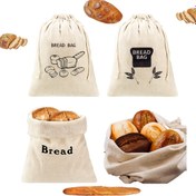 Resim 1 adet/3 adet Linen Ekmek Torbaları Sanatsal Tasarımlarla - Doğal Olmayan Linen, Yeniden Kullanılabilir Gıda Saklama için Evde Yapılan Ekmek, Kare Şekil, Gıda Güvenli Malzeme, Mutfak Düzeni için Mükemmel 