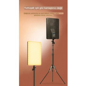 Resim Ensiga 19 Inç LED Video Işık Kiti Studio Pograph Light Kamera Lambası Dimmabable Tripodlu Panel Işık 