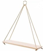 Resim Umutpark İpli Halkalı Ahşap Duvar Raf. Açık Ceviz 