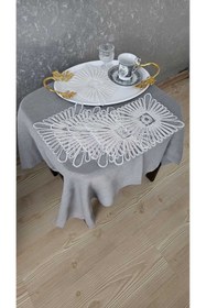 Resim ZESA HOME 6 Lı Kahve Yanı Şık Sunum Peçeteleri Tül Güpürlü 