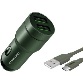 Resim Concord C-772 Type-C Kablo ve Metal Başlık Araç Şarj Seti 2.4A + 3.5A 23W 