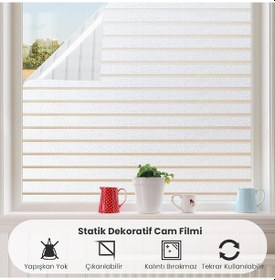 Resim Technosmart 45cmx100cm Buzlu Desenli Cam Kaplama Filmi Statik Duşa Kabin Ofis Dekorasyon Folyo 