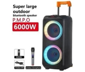 Resim Junglee NDR-1096 Büyük Boy Kablosuz Bluetooth Hoparlör Siyah Tekerlekli Taşınabilir Model 