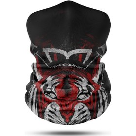 Resim Kırmızı Kaplan Desenli Motosiklet Bandana Boyunluk Outdoor Balakl 