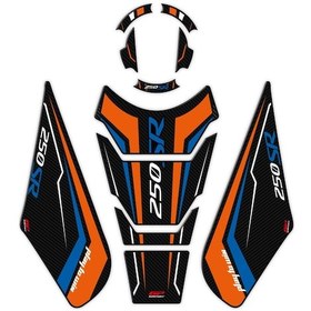 Resim GP Kompozit CF Moto 250 SR 2020-2024 Uyumlu Tank Pad Seti Turuncu - Mavi 
