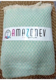 Resim Amazon Ev Naturel Çift Kişilik Pike Takımı- Yeşil Krem 