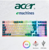 Resim Acer Emachines Eak100 Beyaz/yeşil Usb Rgb Backlight Red Swıtch Mekanik Q 101 Tuşlu Compact Gaming Klavye 