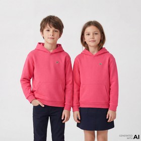 Resim Lacoste Çocuk Kapüşonlu Pembe Sweatshirt 