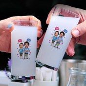 Resim Büyük Aşkımız Karikatürlü İkili Rakı Bardağı Seti 