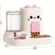 Resim 2’si 1 Arada Otomatik Kedi Mama ve Su Kabı – Büyük Kapasiteli, Pilsiz, Çevre Dostu Kurutma-Islak Ayırım Sistemi (Manuel/Zamanlayıcılı Modlar) - Sevimli Pembe & Beyaz Kedi Şeklinde Tasarım Çoklu Kediler için 