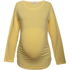 Resim Luvmabelly 2301-2309 Pamuklu Uzun Kollu Hamile T-shirt-sarı 