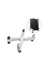 Resim Sones 5-tekerlek Ayarlanabilir Hareketli Kasnak X-tipi Bilgisayar Ana Bilgisayar Plastik Şasi Tepsi Tutucu Gri 