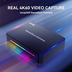 Resim Ezcap Gamedock Extreme 4K HDMI Yakalama Kartı, Pc/konsol Video Kayıt Cihazı, Rgb Işıklı 