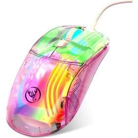 Resim Cbtx Hxsj X400 12800 DPI 6 Tuşlu Kablolu Şeffaf RGB Oyuncu Mouse 
