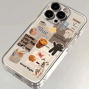Resim Bir Kahve Temalı Köpek Tasarımı ile Şeffaf TPU Tam Vücut Şok Geçirmez Telefon Kılıfı. 