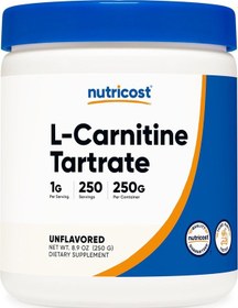 Resim Nutricost L-carnitine Tartrate Muscle Recovery 250 Gram - 1 Gram Per Serving, 250 Servings Aromasız 